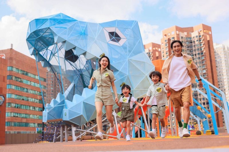 2023年底新開放的「恐龍公園」有多項暴龍大冒險、空中滑索、繩網陣等14項兒童設施，可同時訓練臂力、眼力、平衡力及協調能力，實行寓玩樂於學習。（香港旅遊發展局提供）