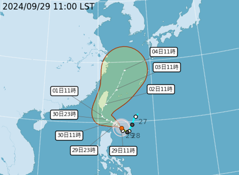 中央氣象署說明山陀兒預測路徑。（翻攝自中央氣象署官網）