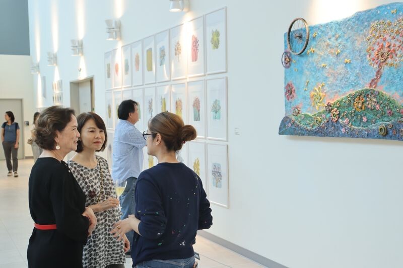 自行車文化探索館「能量的風景」展場一角。（甘樂阿舍美術館提供）