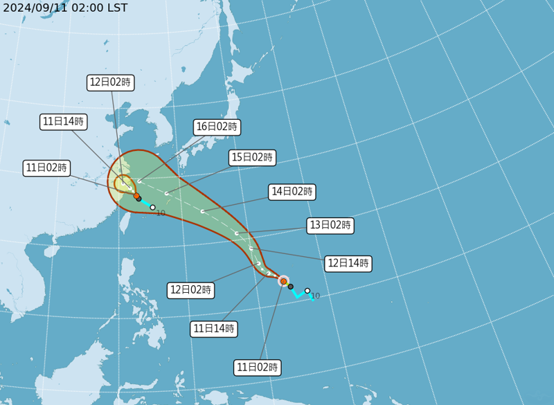 中央氣象署說明颱風資訊。（翻攝自中央氣象署官網）