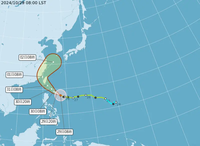 ▲康芮颱風位置。（圖／中央氣象署）