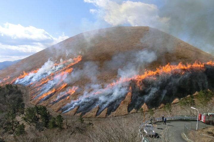 ▲大室山每年2月會舉行「山燒祭」。　圖：日本富士之國靜岡縣駐台辦事處／提供