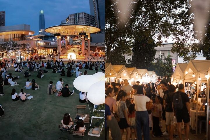 ▲民眾於市集欣賞表演與用餐。　圖：黄昏醉美市集 Sunset Euphoria Market Instagram, 你好市集 Hello Bazaar Facebook／來源