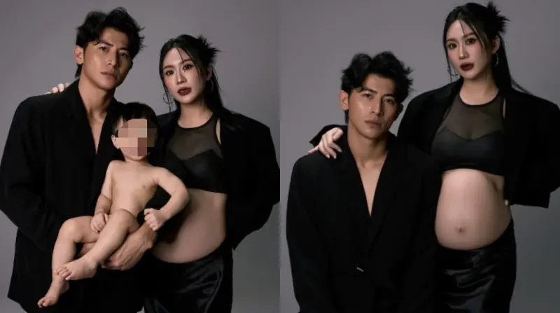 ▲陳傑憲帶著老婆綺綺及兒子拍攝寫真照,而他也難得把上衣脫了,精壯身材十分養眼。(圖/翻攝自綺綺IG)