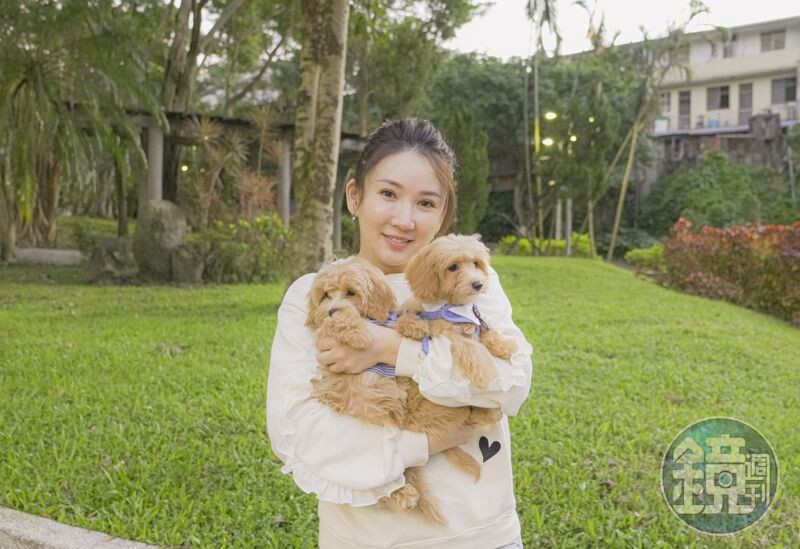 第一次帶愛犬出門到公園散步,牠們對陌生環境還在好奇探索中。