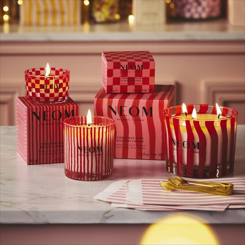 NEOM 2024聖誕限定蠟燭-聖誕祈願Christmas Wish 75g，NT1,100、185g，NT1,800、420g，NT2,300
