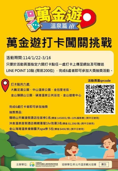 ▲萬金遊打卡闖關挑戰抽豐富大獎。 圖:北海岸及觀音山國家風景區管理處/提供