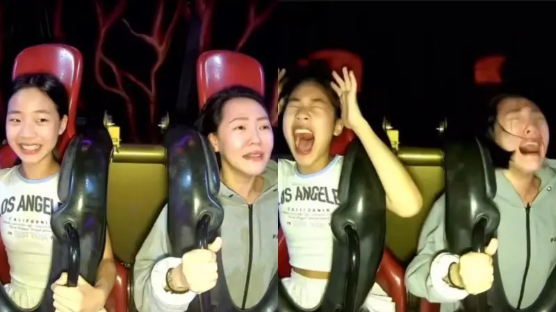 ▲小S陪許老三玩極限設施,母女都放棄表情管理。(圖/小S IG)