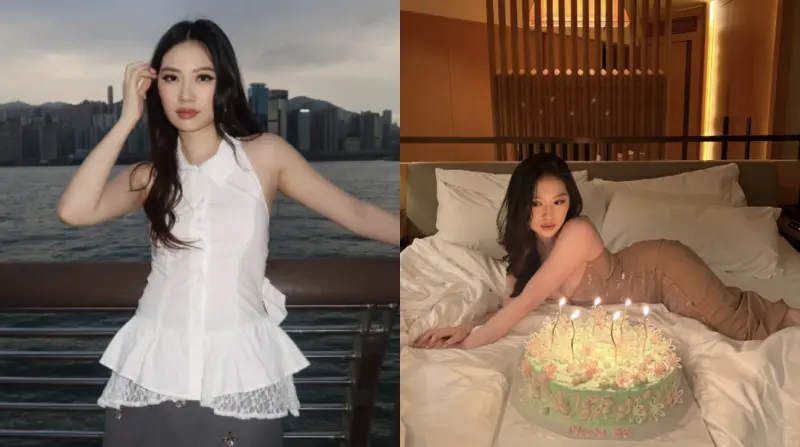 ▲甄濟如度過21歲生日，穿著性感躺在床上，畫面相當養眼。（圖／翻攝自甄濟如IG）