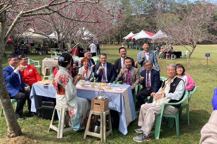 ▲暨南大學櫻花季活動包含櫻花茶席、咖啡體驗、民歌演唱。　圖：暨南大學／提供