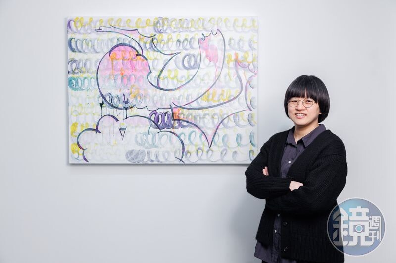 參與2023年格蘭菲迪藝術家駐村計畫的藝術家蕭筑方將Angel's Share概念轉換成畫作《Tears Share》。