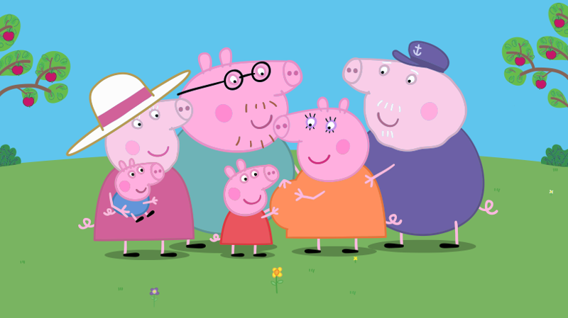 豬媽媽又懷孕，豬豬家族感到無比喜悅。（翻攝Peppa Pig IG）