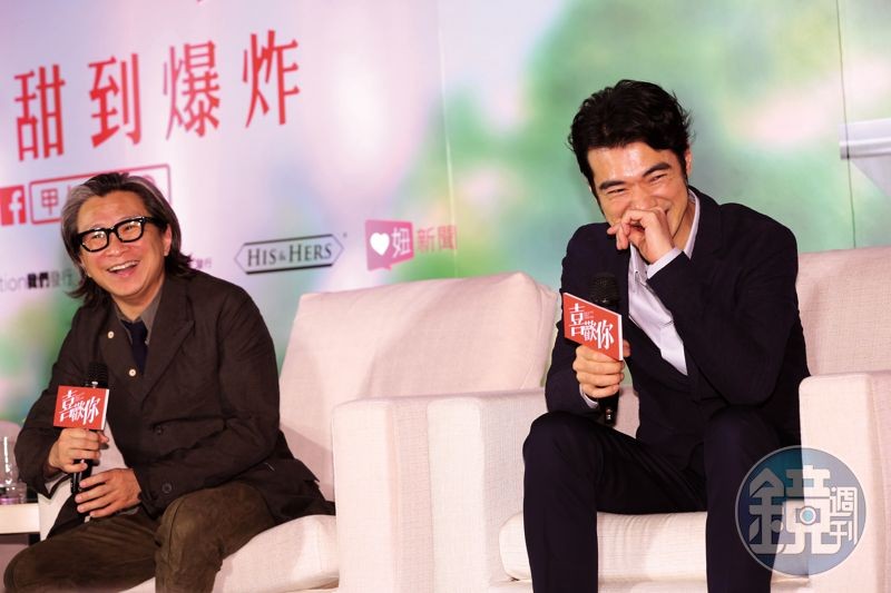 金城武（右）在演藝圈多年卻不愛社交，香港導演陳可辛（左）是他在圈內少數的密友。