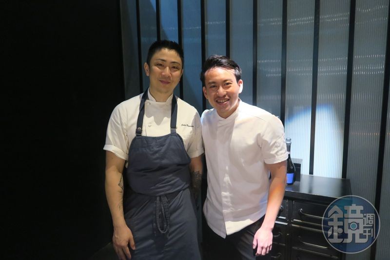 一場春天尾聲的餐會，能感受Chef Sato（左）與Chef Aven（右）豐盛的創作能量。