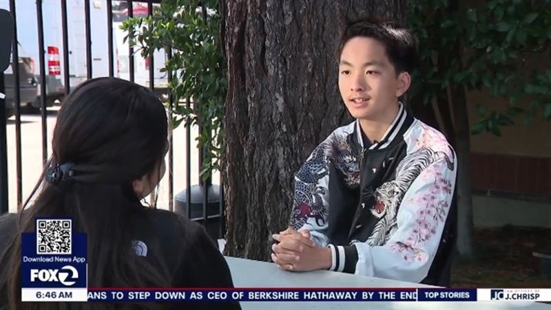來自加州聖荷西的越裔美國少年阮桑尼,收到了來自全美超過100所大學的錄取通知。(翻攝自ktvu畫面)
