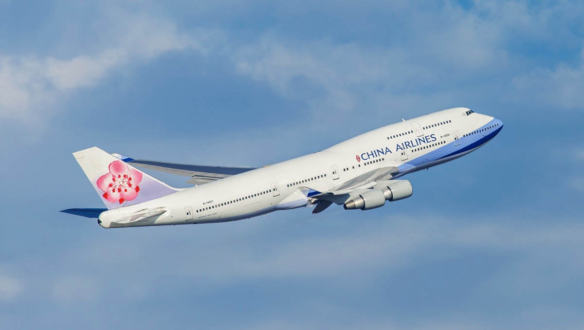 NEW YORK - NOVEMBER 3: Boeing 747 China Airlines takes off from JFK Airport in New York, USA on November 3, 2013. China Airlines is the flag carrier of the Republic of China, commonly known as Taiwan.