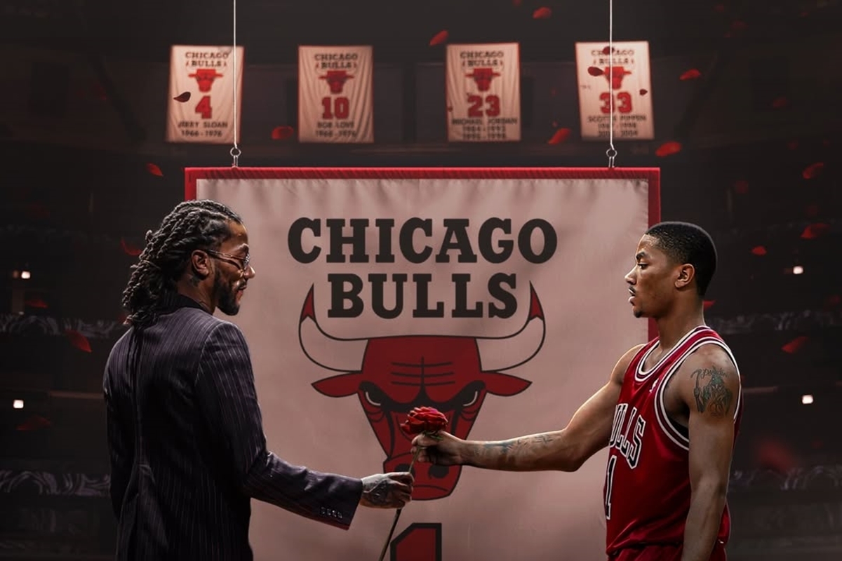 公牛三分海慶祝Derrick Rose球衣高掛球場准絕殺助勝