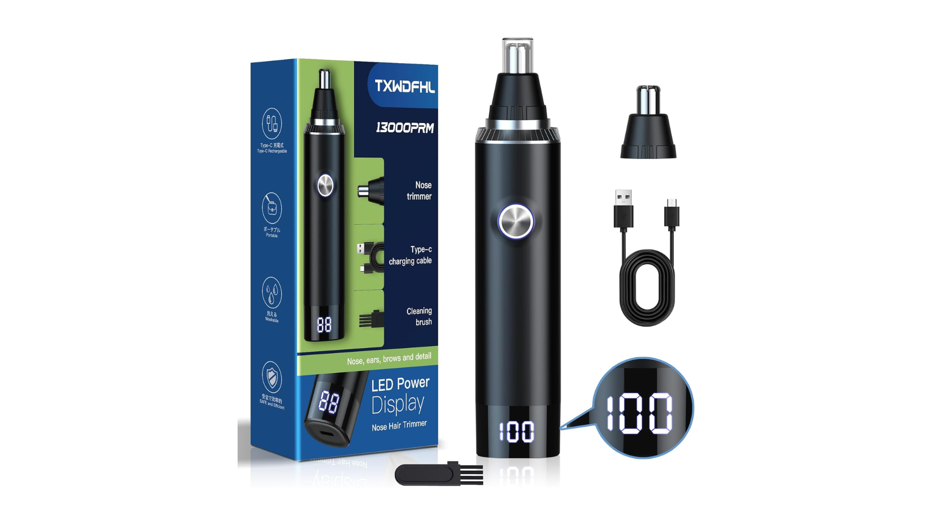 別再為鼻毛煩惱！TXWDFHL 高續航力電動鼻毛刀推薦，低噪音修整輕鬆完成。
