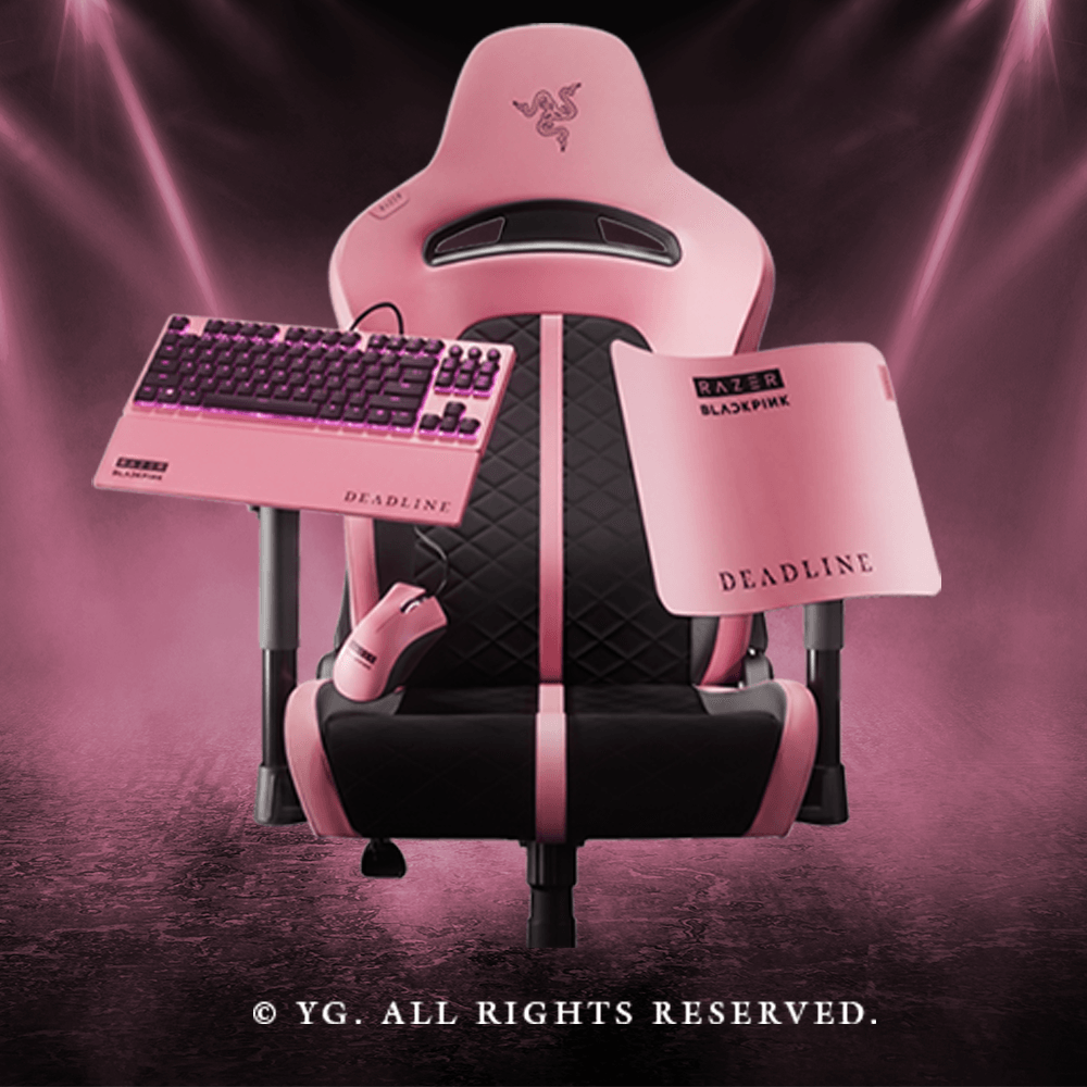 x BLACKPINK 聯名套組-Enki X電競椅+ORNATA V3 TKL鍵盤+DeathAdder Essential滑鼠+Gigantus V2鼠墊