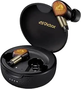 JVCKENWOOD Victor WOOD Master 無線耳機 藍芽 Ver.6.0 降噪 高解析度 多點連線 帶麥克風 防水 低延遲 支援應用 合計31.5小時播放 Sunburst Brown Wood Master
