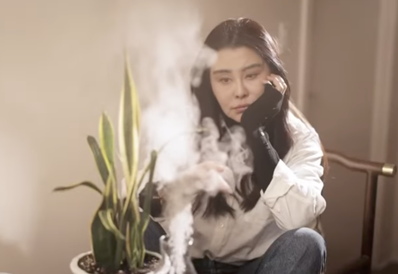 王祖賢開設艾灸館，表示艾灸是她希望能堅持一生的事業。（翻攝影片畫面）