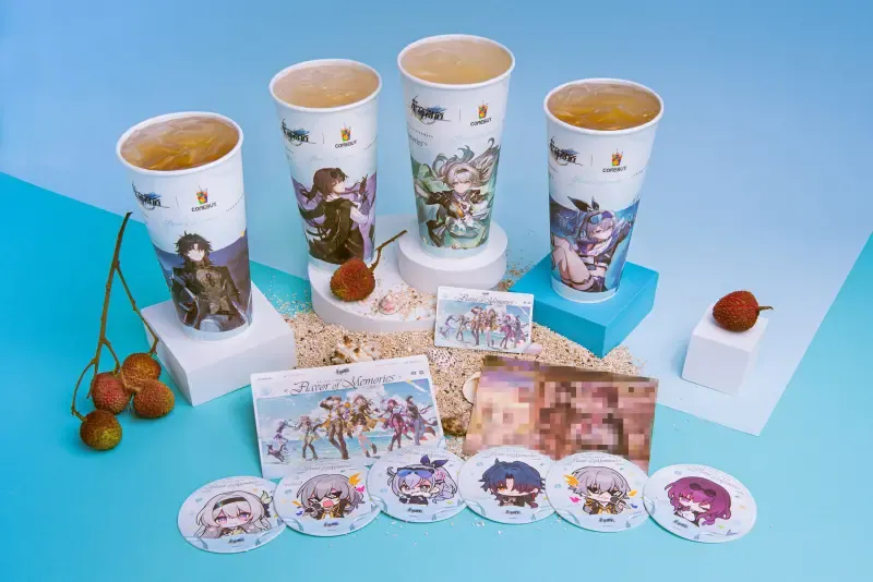 ▲COMEBUY-荔枝系飲品,聯名「崩壞:星穹鐵道」。(圖/業者提供)