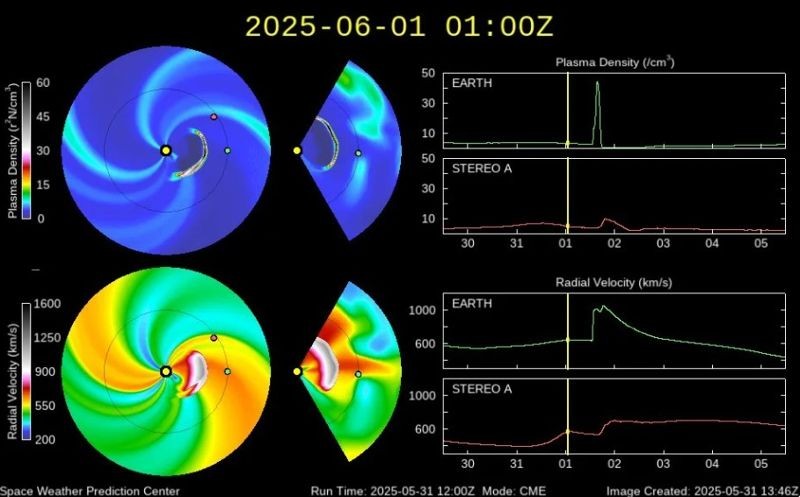 氣象署太空天氣辦公室昨晚發布「太空天氣特報」,預計持續51小時。(氣象署提供)