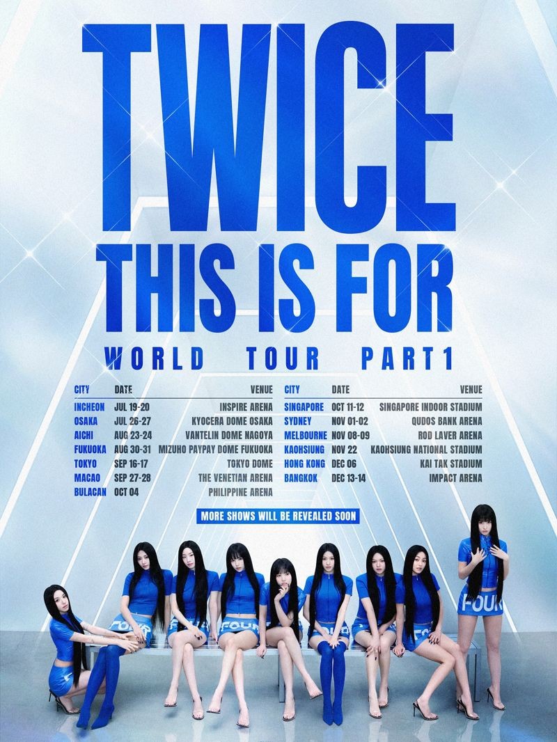 TWICE第六次世界巡演《THIS IS FOR》今晚驚喜公開,高雄站將於11月22日登場。(翻攝TWICE INS)