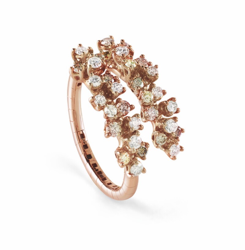 DAMIANI Masterpiece Mimosa Flexi含羞草系列18K玫瑰金鑽石戒指,NT$ 111,200