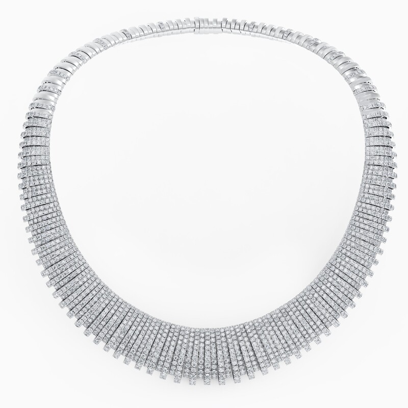 De Beers Seven Line 高級珠寶18K 白金鑽石項鍊