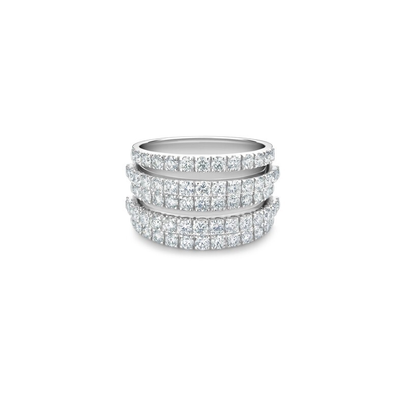 De Beers DB Classic Five Line 密釘鑲鑽戒指