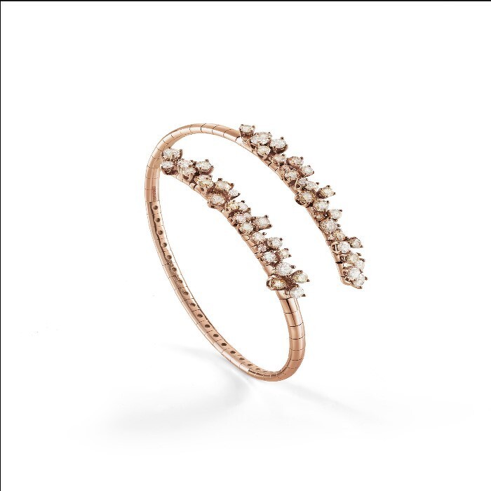 DAMIANI Masterpiece Mimosa Flexi含羞草系列18K玫瑰金鑽石手環,NT$ 163,600