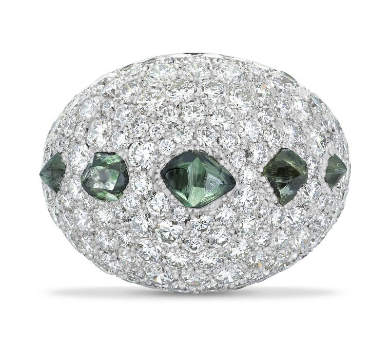 De Beers Talisman 高級珠寶18K白金鑽石原石雞尾酒戒指_訂價約NT$ 1,330,000