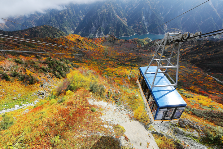 ▲立山架空索道纜車能觀賞360度環繞美景。　圖：向日遊／提供