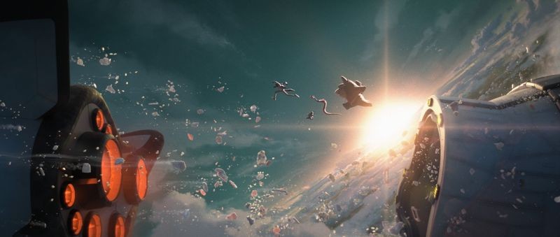 《壞蛋聯盟2》的終極動作場景,發生在眾人搶劫太空梭的驚險畫面。(UIP提供)