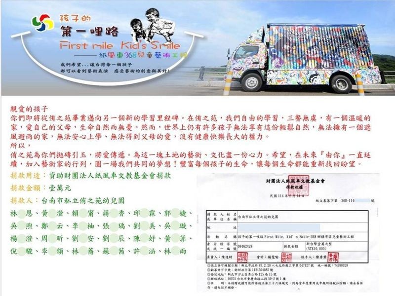 台南侑之苑幼兒園在畢業時節選擇了不一樣的方式,不送畢業禮,而是把禮物化成愛心捐款,力挺紙風車劇團。