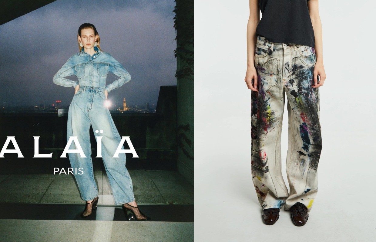 2022年Balenciaga秋冬秀繭型牛仔褲成經典,法國老牌Alaïa亦推出剪裁精緻的款式,Acne Studios則用特殊水洗呈現牛仔繭型褲。