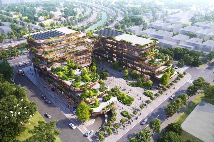 承襲「負建築」的核心理念,隈研吾在高雄迎來「岡山新行政中心」。不同於過去我們對公家單位的既定印象,建築師嘗試融入大量的植栽綠意,強調與大自然周遭環境的結合,大面積的梯形露天平台,以「大樹」為設計靈感。