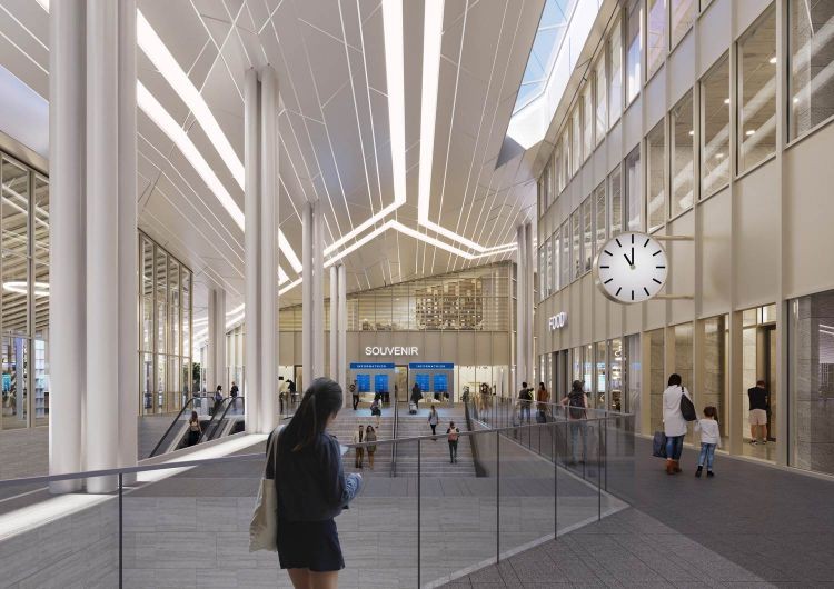 Mecanoo 以「桃園機場」為靈感,揉入全台最大機場城市的元素,規劃一系列商業空間:咖啡店、餐廳,以及商店等,預計 2030 年完工。