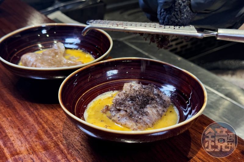 「和牛白金燒」融合蛋液與松露,層次感十足,成為餐桌上最奢華的一口。