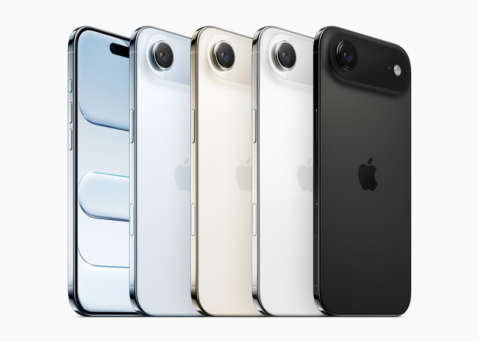 iPhone Air太空黑色、雲白色、淺金色和天藍色