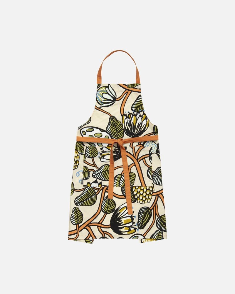 Marimekko Tiara王冠印花有機棉圍裙。NT$2,290(俊思提供)