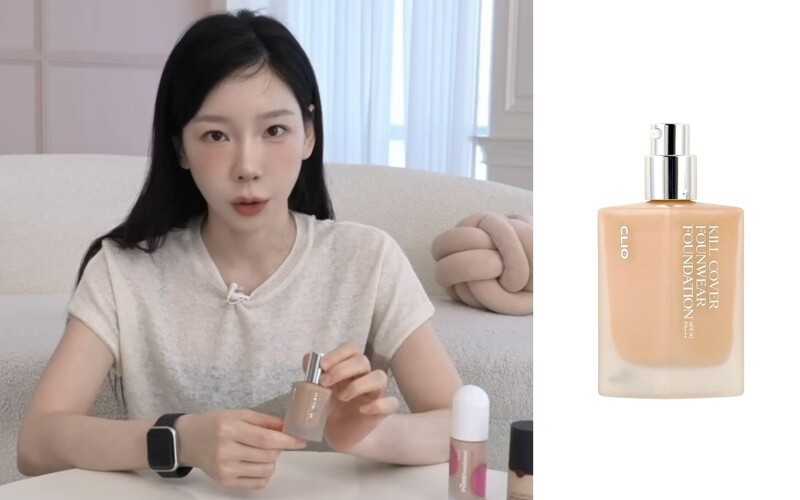 翻攝 YouTube @taeyeonofficial 탱코덕 EP.01/ Clio 長效持久粉底液,NT1,200