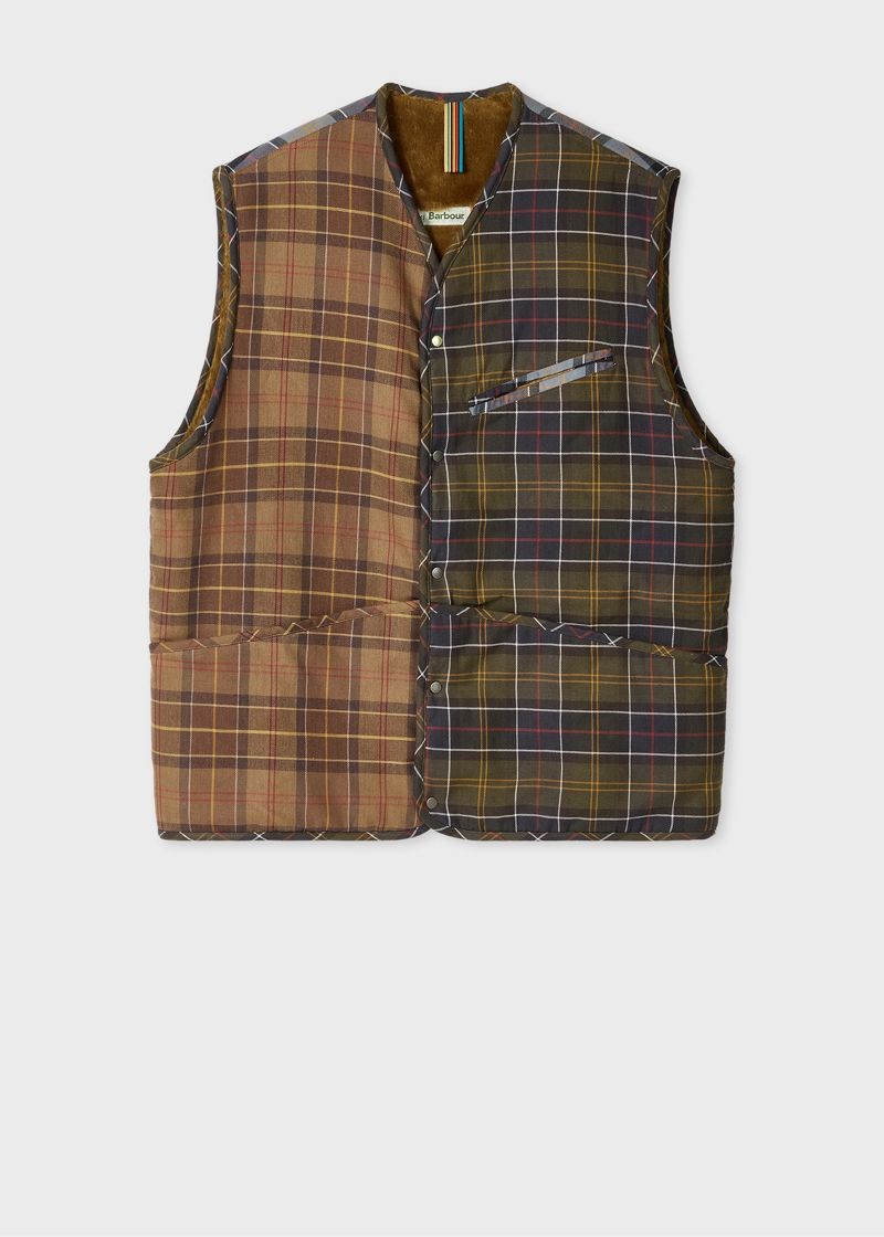 Paul Smith Loves Barbour格紋內刷毛背心。NT$7,000(藍鐘提供)