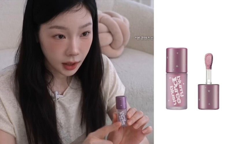 翻攝 YouTube @taeyeonofficial 탱코덕 EP.01/ Tiptoe 毛孔柔焦型霧面腮紅 #R03 Mulberry Whip