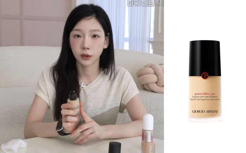 翻攝 YouTube @taeyeonofficial 탱코덕 EP.01/ Giorgio Armani 高訂完美絲絨水慕斯粉底PRO,NT2,700