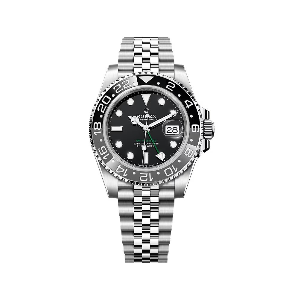 Rolex 勞力士GMT-Master II蠔式鋼腕錶能跨越地域,連結不同時區。除了傳統時間外,腕錶亦通過專用24小時指針及24小時刻度雙色旋轉外圈,顯示第二時區的時間。