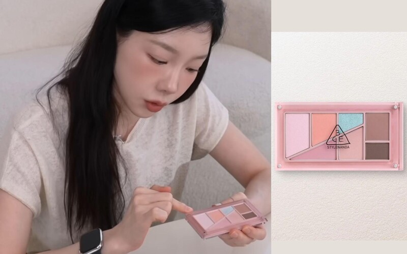 翻攝 YouTube @taeyeonofficial 탱코덕 EP.01/ 3CE 多色磁吸眼影盤 #02 PING SODA泡泡浴,NT960