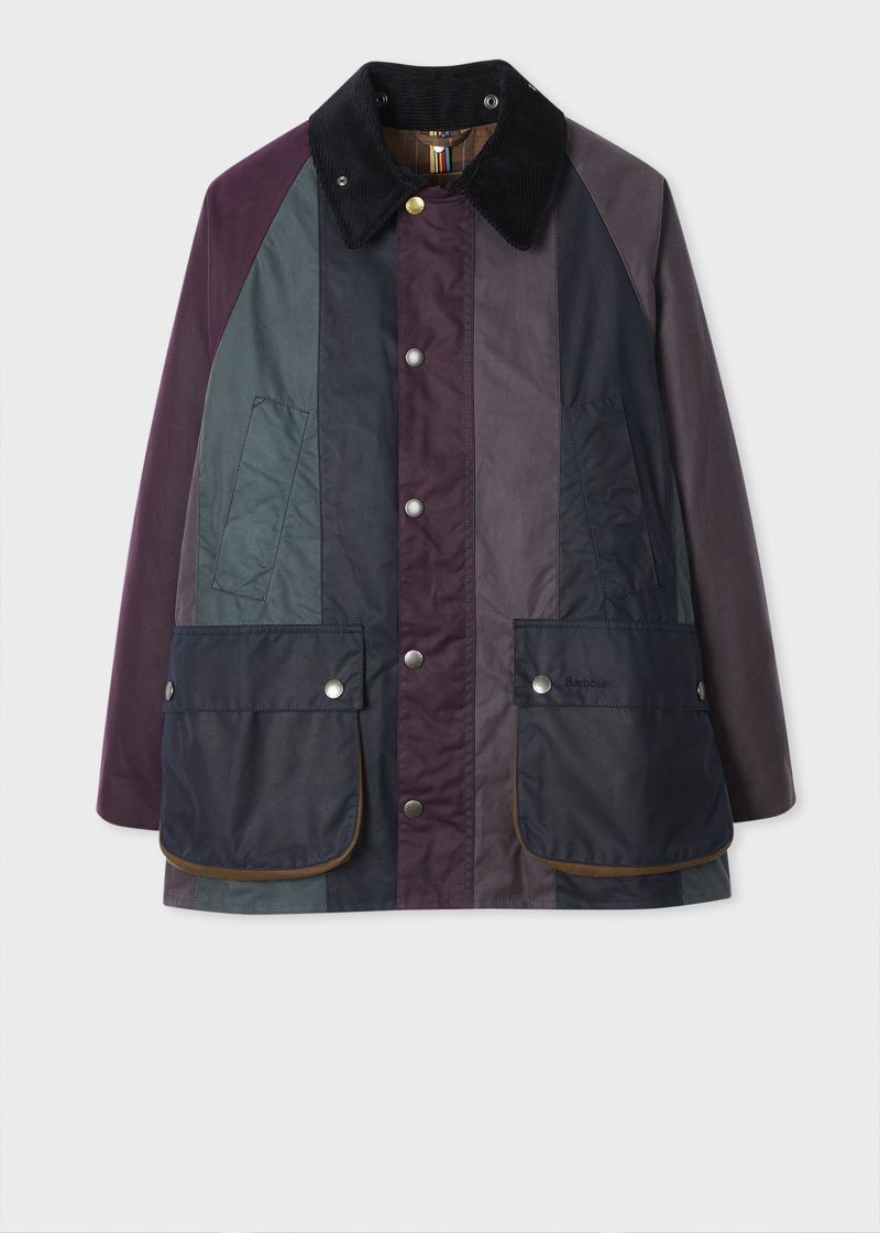 Paul Smith Loves Barbour色塊拼接油布外套。NT$23,500(藍鐘提供)
