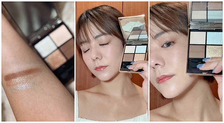 Lunasol 晶巧霓光眼彩盒內結合珠光、霧面、兩種閃度的亮片色